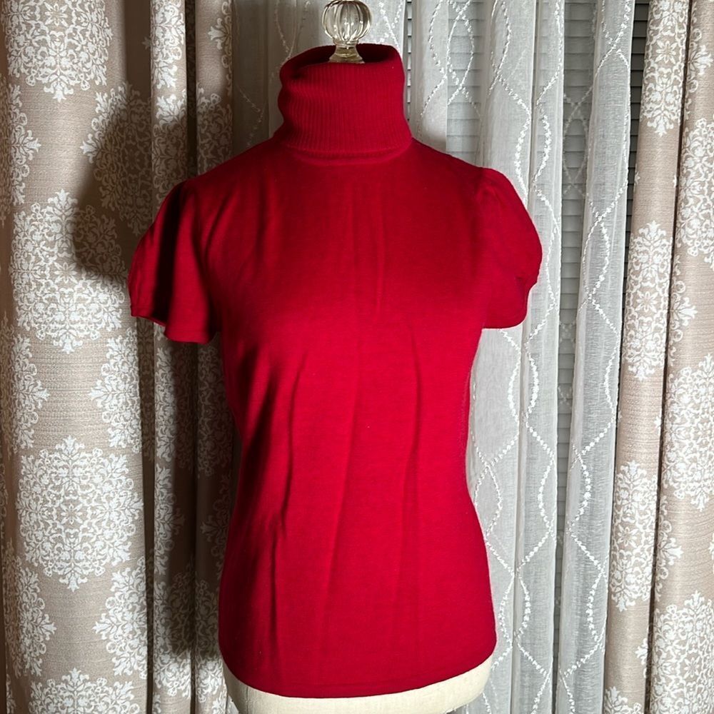 Mercer & Madison Merino Wool Short Sleeve Turtleneck | Size Small